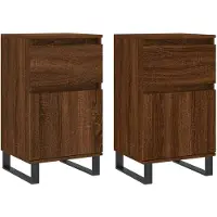 vidaXL Dressoirs 2 st 40x35x70 cm bewerkt hout bruin eikenkleur