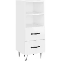 vidaXL Dressoir 34,5x34x90 cm bewerkt hout hoogglans wit