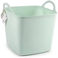 Forte Plastics Plasticforte Kuip/emmer/wasmand - flexibel - lichtgroen - 27 liter - vierkant - kunststof - Wasmanden