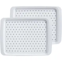 Zeller dienblad - 2x - antislip - wit - kunststof - 35 x 26 cm - Dienbladen