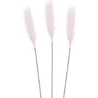 Mica Decorations pluimgras losse steel/tak - 3x - lila paars - 104 cm - decoratie kunst pluimen - Kunstplanten