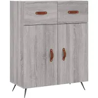 vidaXL Dressoir 69,5x34x90 cm bewerkt hout grijs sonoma eikenkleurig