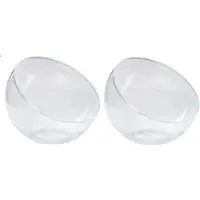 Bela Arte Bolvaas schuine schaal - 2x - transparant glas - D16 x H13 cm - Vazen