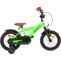 AMIGO Spiel + Freizeit GmbH Jongensfiets Explorer 14 Inch 21,5 cm Jongens Terugtraprem Groen/Zwart