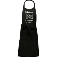 Kariban Schort - Het duurde 50 jaar - (Sarah - Abraham) - exclusieve keuken- of barbecueschort - 100 % katoen -zwart