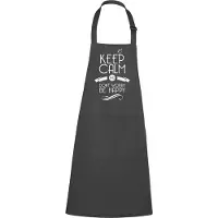 Kariban mijncadeautje - Luxe schort - Keep Calm - Dont Worry be Happy - chique grijs