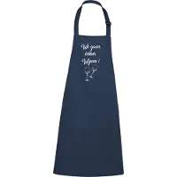 Kariban Keukenschort schort - verstelbaar - Lekker wijnen - blauw / navy