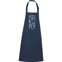 Kariban mijncadeautje - Luxe schort - Keep Calm - Let your imagination fly - blauw / navy