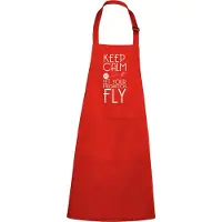 Kariban mijncadeautje - Luxe schort - Keep Calm - Let your imagination fly - rood