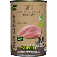 Biofood Organic Hond en Kat 100% Kip 400 gr