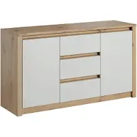 Meubella Dressoir Melody - Wit - Eiken - 140x43x80 cm - Kast