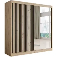 Meubella Kledingkast Eiken Zwart 1200x62x200 Garderobekast