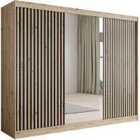 Meubella Kledingkast Eiken Zwart 250x62x200 Garderobekast