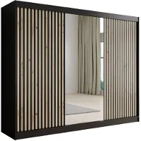 Meubella Kledingkast Mat Zwart 250x62x200 Garderobekast