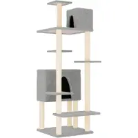 vidaXL Kattenmeubel met sisal krabpalen 154 cm lichtgrijs