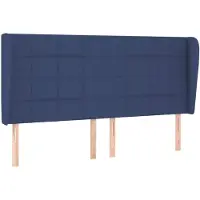 vidaXL Hoofdbord met randen 163x23x118/128 cm stof blauw