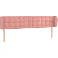 vidaXL Hoofdbord met randen 163x23x78/88 cm fluweel roze