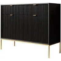 Meubella Dressoir mat zwart 104x39x83 cm goud hotel chique