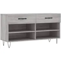 vidaXL Schoenenbank 102x35x55 cm bewerkt hout grijs sonoma eikenkleur