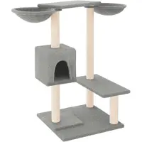 vidaXL Kattenmeubel met krabpalen 82 cm lichtgrijs