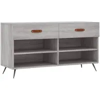vidaXL Schoenenbank 102x35x55 cm bewerkt hout grijs sonoma eikenkleur