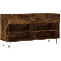 vidaXL Schoenenbank 102x35x55 cm bewerkt hout gerookt eikenkleurig