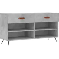 vidaXL Schoenenbank 102x35x55 cm bewerkt hout betongrijs