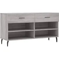 vidaXL Schoenenbank 102x35x55 cm bewerkt hout grijs sonoma eikenkleur