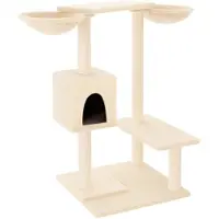 vidaXL Kattenmeubel met krabpalen 82 cm crèmekleurig