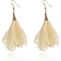 Deja Jewels Grote Kwast Oorbellen LGT JWLS - Beige Geel