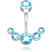 LGT JWLS Piercing in Anker vorm - Blauw Kristal & Zilver