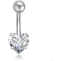 LGT JWLS Stalen Piercing voor Navel - Heart Silver