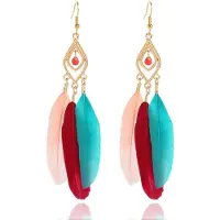 Deja Jewels Deja Veer Oorbellen - Roze Rood Blauw