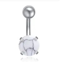 LGT JWLS Edelstaal Navelpiercing - Howliet & Zilver