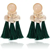 Deja Jewels Tassel Oorbellen met Elegante Steen van - Groen