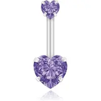 LGT JWLS Navelpiercing Edelstaal Double Heart Paars
