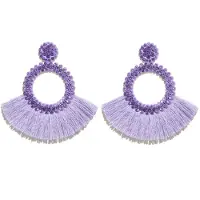Cilla Jewels Fringe Oorbellen met Lavendel Strass van