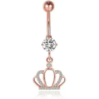 Cilla Jewels Cilla Navelpiercing met Hangertje - Kroon Rosegoudkleurig