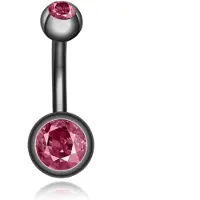LGT JWLS Chirurgisch Edelstaal Navelpiercing - Zirkonia & Gunmetal
