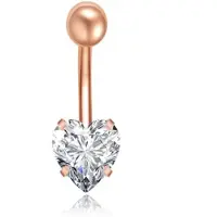 LGT JWLS Stalen Piercing voor Navel - Heart Rose Goudkleurig