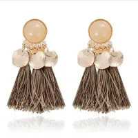 Deja Jewels Tassel Oorbellen met Elegante Steen van - Bruin