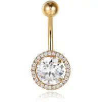 Cilla Jewels Cilla Navelpiercing van RVS - Bling Goudkleurig