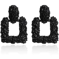 Cilla Jewels Cilla Chunky Vierkante Oorbellen - Black