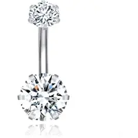 LGT JWLS Piercing met 6-kant Zirkonia - Hexagon Zilver