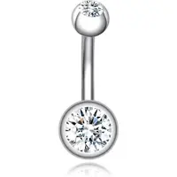 LGT JWLS Chirurgisch Edelstaal Navelpiercing - Zirkonia & Zilver