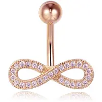 Cilla Jewels Navelpiercing van Titanium - Infinity Rosegoudkleurig