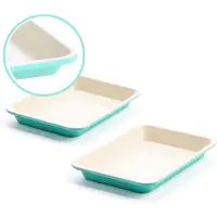 GreenLife Contour Turkoois 2 Koekjesplaten - oven - anti-aanbak - PFAS-vrij