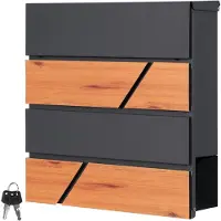 ML-Design Brievenbus Luca | metaal zwart 11x37x36 cm brievenbussen | NADUVI