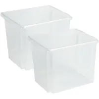 Sunware Opslagbox - 2 stuks - kunststof 45 liter transparant 45 x 36 x 36 cm - Opbergbox