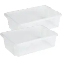 Sunware Opslagbox - 2 stuks - kunststof 30 liter transparant 59 x 39 x 17 cm - Opbergbox